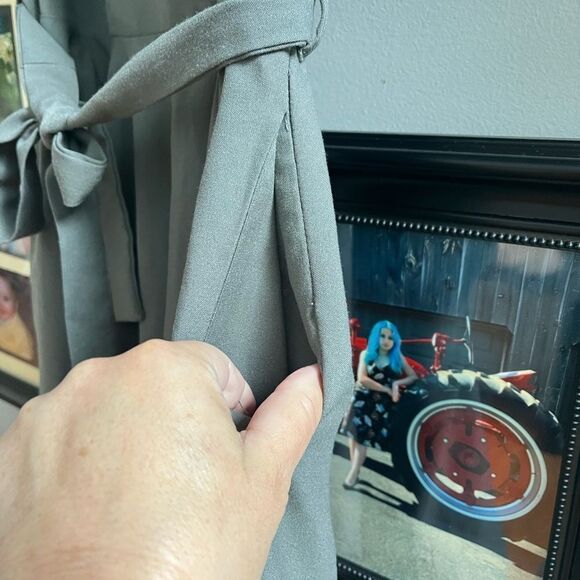 Lulu’s Gray Sleeveless Belted Shirt Circle Dress sz L - Picture 6 of 7